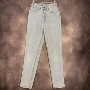 Vintage Levis 512 Jeans Women Size 7 Med Blue Denim High‎ Waist Tapered USA 90s